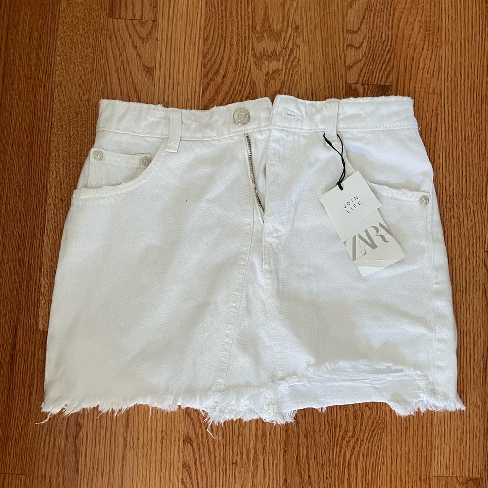 Zara white denim skirt size S